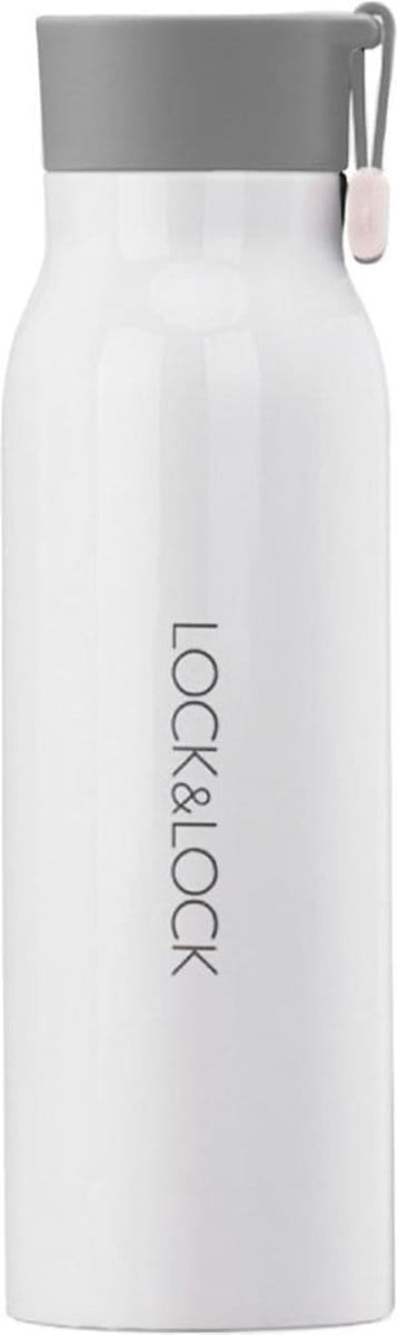 Lock&Lock RVS Thermosfles - Thermosbeker - Travel Mug - Isoleerfles - Veldfles - Drinkfles - Theefles - Met Filter - Koffie en Thee - Lekvrij - Tot 10 uur warm - 350 ml - Wit - LocknLock