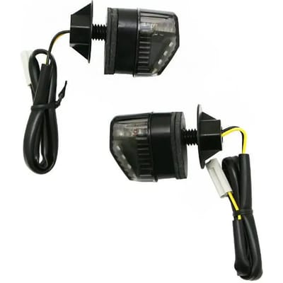 p2r knipperlicht voor piaggio mp3 scooter smoked led zwart / mini 3rs nieuw
