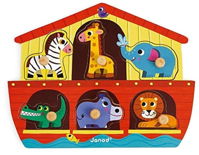Houten Steekpuzzel Ark van Noach - 6 Delen voor Peuters