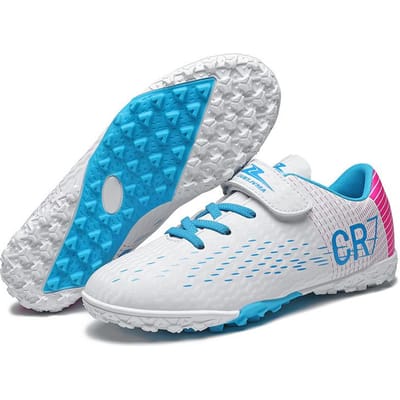 Tiener Student CR7 Lage Voetbalschoenen Jongens Meisjes, TF AG Noppen Kunstgras Buiten Training Voetbalschoenen 33 blue