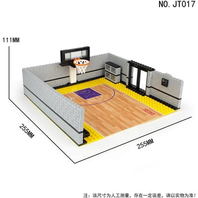 Scène de Basketball Petites Particules pour Enfants Blocs de Construction Assemblés Jouet Axé sur l'Apprentissage Roi du Ballon Domine DIY Cadeau d'Anniversaire pour Garçon gray