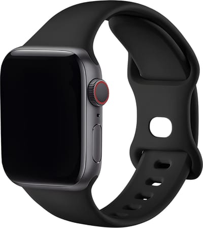 Innerlight® Sport - Zwart - 38mm / 40mm / 41mm - M/L - Siliconen bandje geschikt voor Apple Watch - Geschikt als Apple watch bandje voor Series Geschikt voor Series 1/2/3/4/5/6/7/8/9/ 10 42mm/ 11 42mm/SE