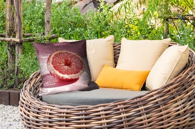 Buitenkussen - Grapefruit - Roze - Disco - Shiny - 45x45 cm - Weerbestendig