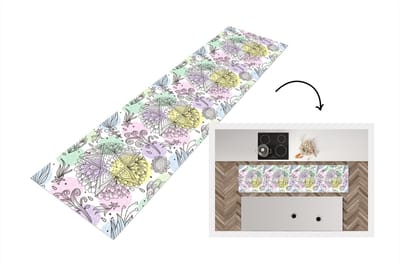 Keukenloper - Loper keuken - Meiden - Bloemen - Sterretjes - Patronen - 200x50 cm - Keukenloper vinyl