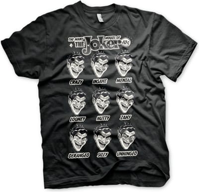 DC Comics Batman Unisex Tshirt -S- The Many Moods Of The Joker Zwart