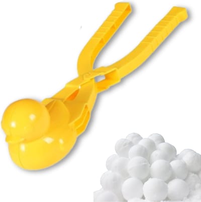 Bovista Sneeuwballenmaker - Sneeuwbaltang - Eend - Strandspeelgoed - Zandspeelset - Strandschepje - Geel