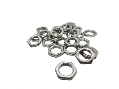 50 Stuks M10x1 Platte Zeskantmoeren voor Bevestigen van Schroeven en Bouten, Ultra-Dunne Moeren voor Loodgieterswerk en Mechanische Constructies