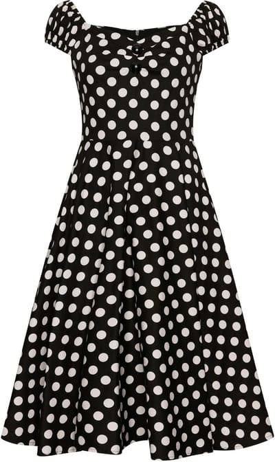Succubus Clothing Fiona Polkadot 50's Swing Jurk Zwart