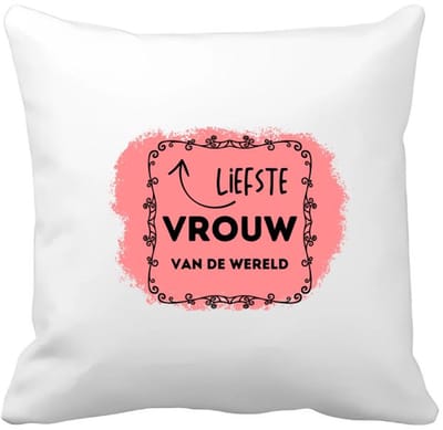 Akyol - liefste vrouw van de wereld Kussen hoes - Vriend/vriendin - de liefste vrouw - valentijnsdag - verjaardag - cadeautje voor vriendin - kado - geschenk - 40 bij 40 cm