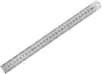 Scoby - Kleine Liniaal - Mini Meetlat - Metalen Ruler - 30CM / 300MM - Zilverkleurig