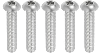 3/8-16 x 2 Inch Hexagon Socket Cilinderkop Schroeven, 5 Stuks RVS 304, Allen Hex Aandrijving, Volledige Draad, Fijne Draad UNC