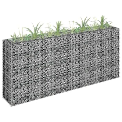 vidaXL - Gabion - plantenbak - verhoogd - 180x30x90 - cm - gegalvaniseerd - staal