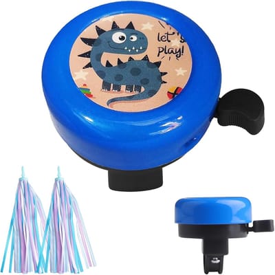 Fietsbel voor Kinderen - Dinosaurus Ontwerp met Luchtslangen voor Stuur - Blauw