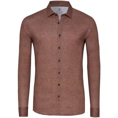 Desoto Overhemd Casual Kent Twill Pattern Mélange Bruin / male