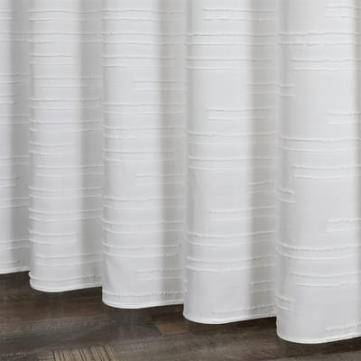 Floraweg Douchegordijn,douchegordijnen voor badkamer Slub Snijdt bloemen kraam douchegordijn, wasbaar waterafstotend stof stofdouche gordijn set met 12 haken, 72 x 72 inch(180cmX180cm)-Wit