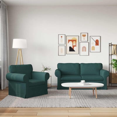 vidaXL Bankstel 2 pcs Donkergroen 175 x 82 x 80 cm Stof