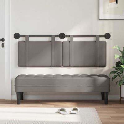 vidaXL - Hangend - hoofdbord - Taupe - Stof