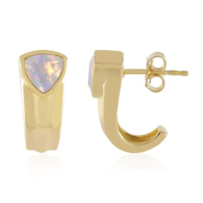 Cavill - Zilveren Oorbellen met Welo Opalen - 925 Sterling Zilver Verguld - 0,787 Ct Trillant Slijpsel - Moderne Elegante 18 mm