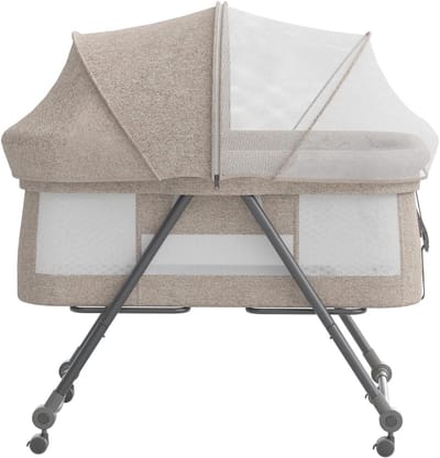 Babyledikant - Reiswieg - Veilig slapen - In hoogte verstelbaar - 93 cm - Kaki