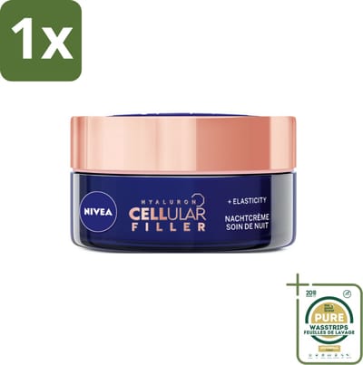 1 x NIVEA - Nachtcrème - CELLular Expert Lift Anti-Veroudering - Voor alle huidtypes - Met Bakuchiol & Hyaluronzuur - Verhoogt collageen & anti-rimpel - 50 ml- Anti-aging Crème - Bakuchiol Crème - Hyaluronzuur Crème - Nachtcrème - Huidverzorging