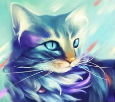 Diamond Painting pakket- Kat-volledige bedekking- 40x30cm Rond-Mona Lisa