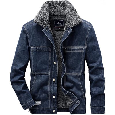 Fleece Verdikte Denim Katoenen Kleding Mannen Denim Jassen Mannen Winter Nieuwe Werk Tops Casual Mannen Kleding 5XL black