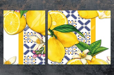 TMK ArtDeko - Glas Snijplank - 100x52 cm - Citroenen - Veilig en Hygienisch