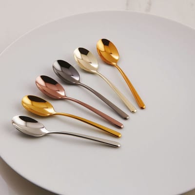 Sambonet - Linear  - Espressolepels - Koffielepels - Strak design - Vaatwasserbestendig - Edelstaal - Diverse kleuren