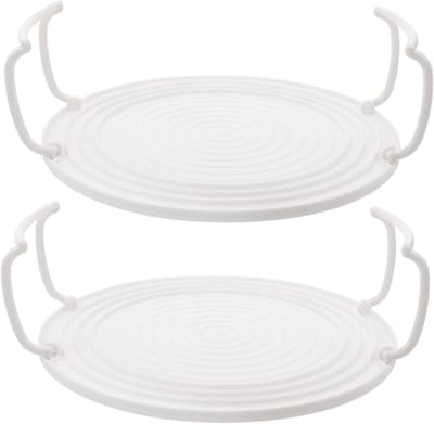Magnetron Oven Rek - Stoomtray Keukenrek - Voedsel Verwarmen - Duurzaam ABS Materiaal - 23.5x23.5CM - Wit