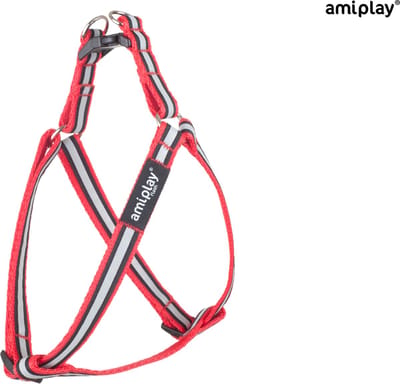 Amiplay Harnas verstelbaar Shine rood maat-S / 20-35x1cm