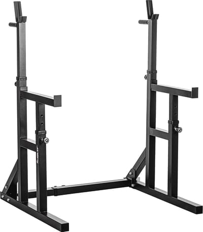 Verstelbare Squat Rack met Dipstation voor Thuisgym - Flexibel Halterrek in Zwart of Wit