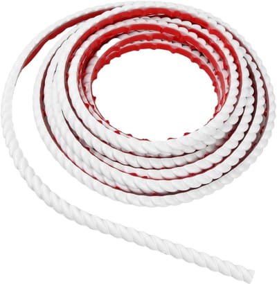 5M PVC Wanddecoratie Zelfklevende Randen, Flexibele Strip voor Muur, 3D Decoratieve Rand voor Meubel en Spiegel (Wit, 10mm)