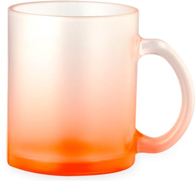 2 glazen mokken 350ml matte afwerking en kleurverloop kleur Oranje geschikt voor sublimatie model Osaka