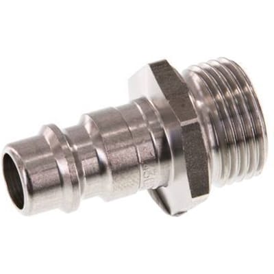 RVS DN 7.2 (Euro) Luchtkoppeling Insteeknippel G 3/8 inch Buitendraad - CLP7-M-S-038