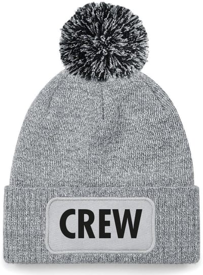 Wintermuts grijs met pompoen - Crew - soBAD. | Wintersport | Apres ski| Warme Muts voor Volwassenen | Heren en Dames Beanie