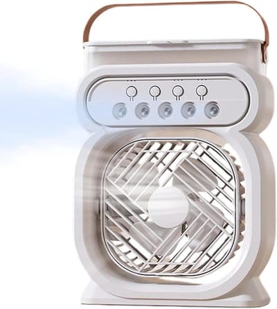 Ventilator Luchtbevochtiger - Vernevelaar Fan - Persoonlijke Koeling - Nano Misting Technologie - 450ml Tank - Wit