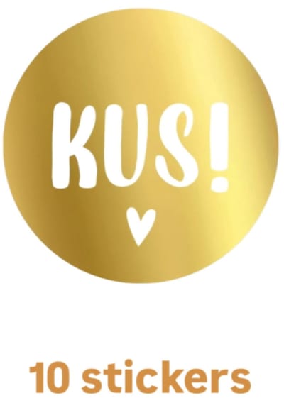 10 sticker KUS - goudfolie - Liefde - valentijn