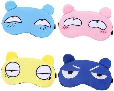 Store_8 - Slaapoogmasker - Cartoon Oogmasker - Verduisterend voor Slaap en Reizen - 4 Stuks - Kinderen en Volwassenen - Schattige Ontwerpen