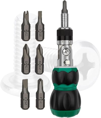 Ratelschroevendraaier Set - Precisie Gereedschap - Reparaties Uitvoeren - Magnetische Bit Houder - 13.2 cm Lengte - Zwart