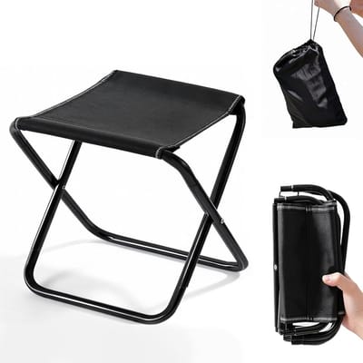 Kampeerstoel - Campingstoelen - Klapstoel - Campingstoel - Draagbare campingstoel - Opvouwbare stoel - Draagvermogen 100kg - 26cm opvouwbaar - Opbergtas - Vissen - Reizen - Wandelen - Barbecueën - Tuinieren - 26*25*28CM - Zwart