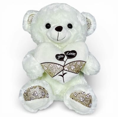 Bruine Knuffelbeer Pluche met “You Love” Hart – 40 cm - Teddy beer - Zachte beertje