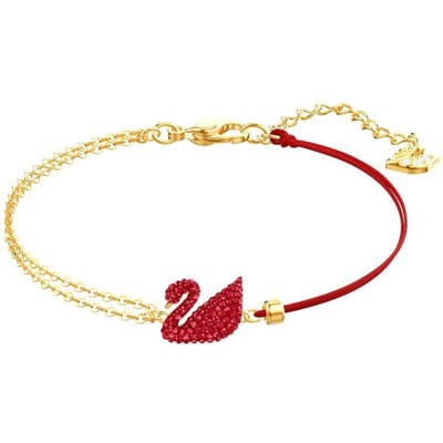 Swarovski Zwaan Nepkristal Armbanden Dames Rood 5465403 Red|F|Shopping Bag blue