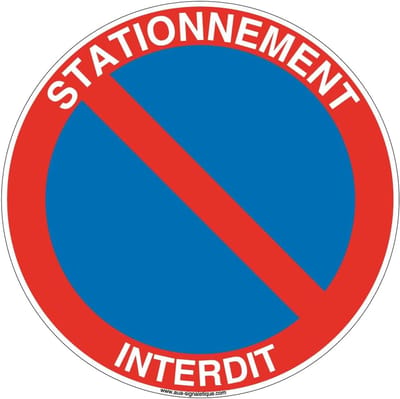 Parkeerverbod Bord - Verkeersbord - Parkeren Verboden - Aluminium Dibond - Ø 130 mm - Zilver