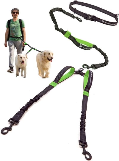 Handsfree Hondenriem voor Twee Honden - Verstelbaar en Schokabsorberend - Tailleband voor Lopen en Trainen