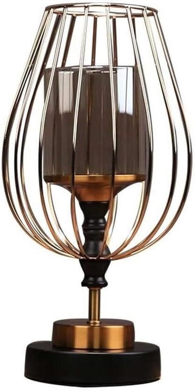 Kaarsenhouder Standaard - Metalen Decoratie - Sfeerverlichting Creëren - Stabiel Metalen Frame - 16x33 cm - Zwart