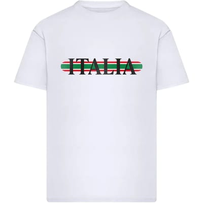 Mister Tee - Italia Stripes Oversize Heren Tshirt - L - Wit