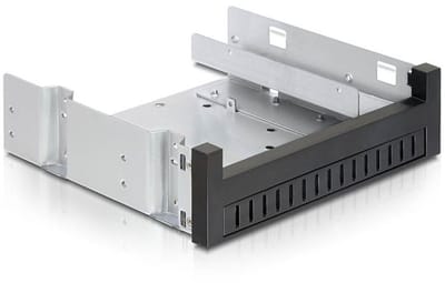 2x 5,25'' slim drive of 1x 5,25'' slim drive + 1x 2,5''/3,5'' HDD/SSD naar 5,25'' slot montage frame / zwart