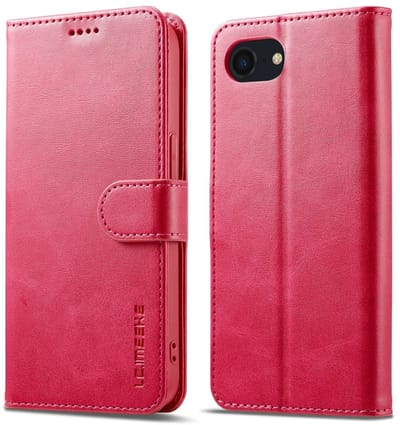 LC.IMEEKE Hoesje - Geschikt voor iPhone 16e / 17e Hoesje - LC.IMEEKE Luxe Book Case - Roze
