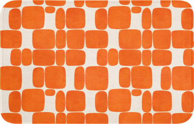Badmat 80x50 cm - Antislip - Patroon - Retro - Oranje - Badmatten voor badkamer - Badkamermat - Douchemat - Badkamer mat
