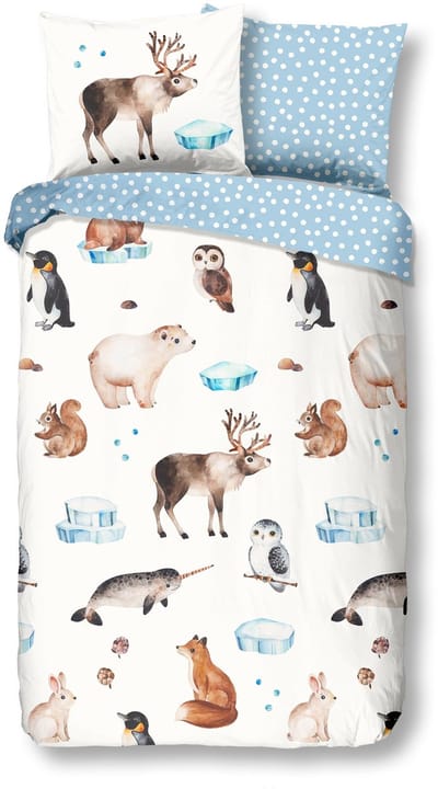 Good Morning Kinderdekbedovertrek "winterse dieren" - Multi - (140x200/220 cm) - Katoen Flanel